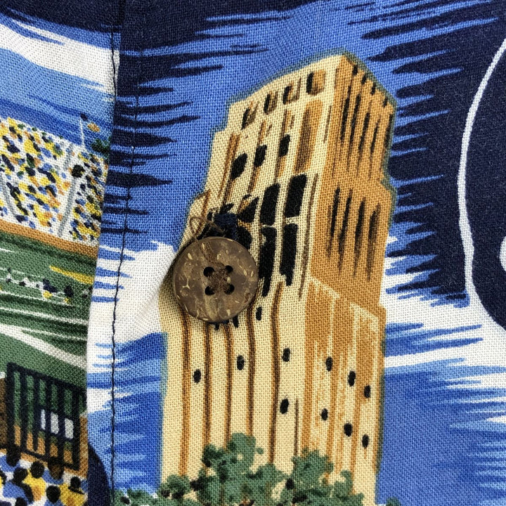 Reyn Spooner Authentic Merchandise All-Over Print Rayon Hawaiian Aloha Shirt, Men's Size XL Rayon navy blue type Vintage Second Hand