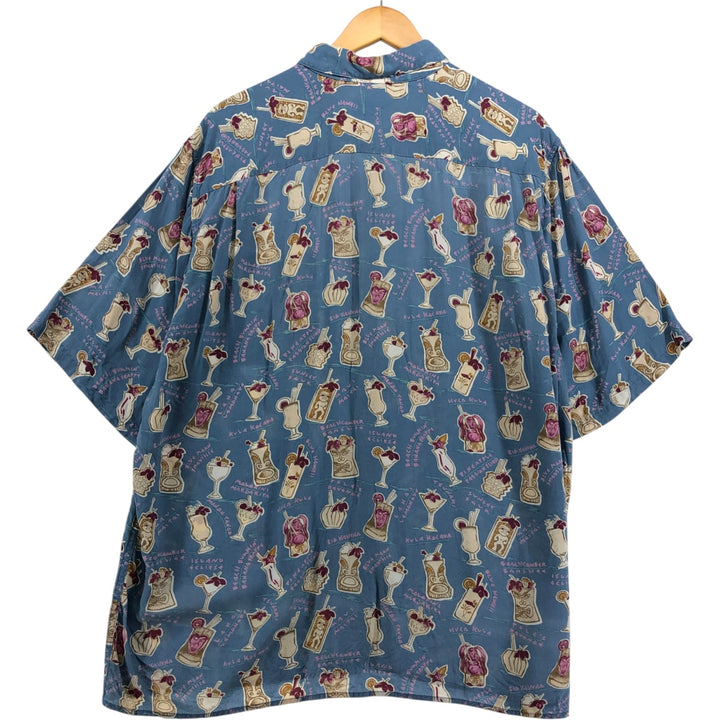 80s-90'S Reyn Spooner Diamond Head Tag Print Rayon Hawaiian Aloha Shirt, Made in Hawaii, Men's XL Rayon blue type Vintage Second Hand