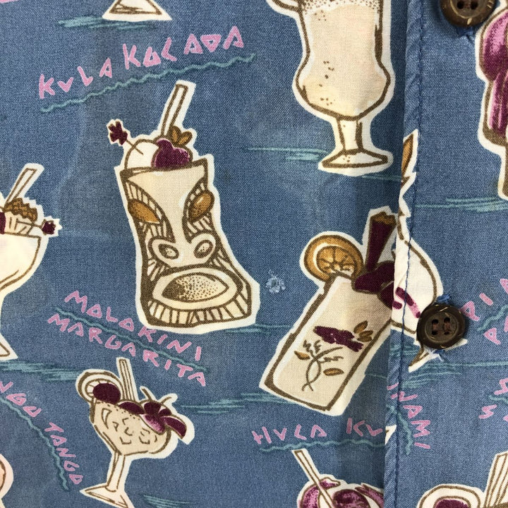 80s-90'S Reyn Spooner Diamond Head Tag Print Rayon Hawaiian Aloha Shirt, Made in Hawaii, Men's XL Rayon blue type Vintage Second Hand