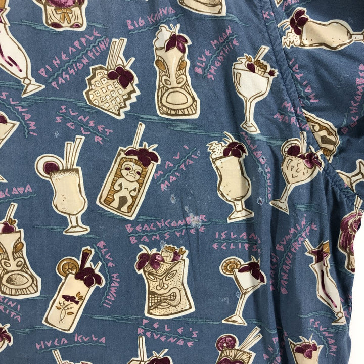 80s-90'S Reyn Spooner Diamond Head Tag Print Rayon Hawaiian Aloha Shirt, Made in Hawaii, Men's XL Rayon blue type Vintage Second Hand