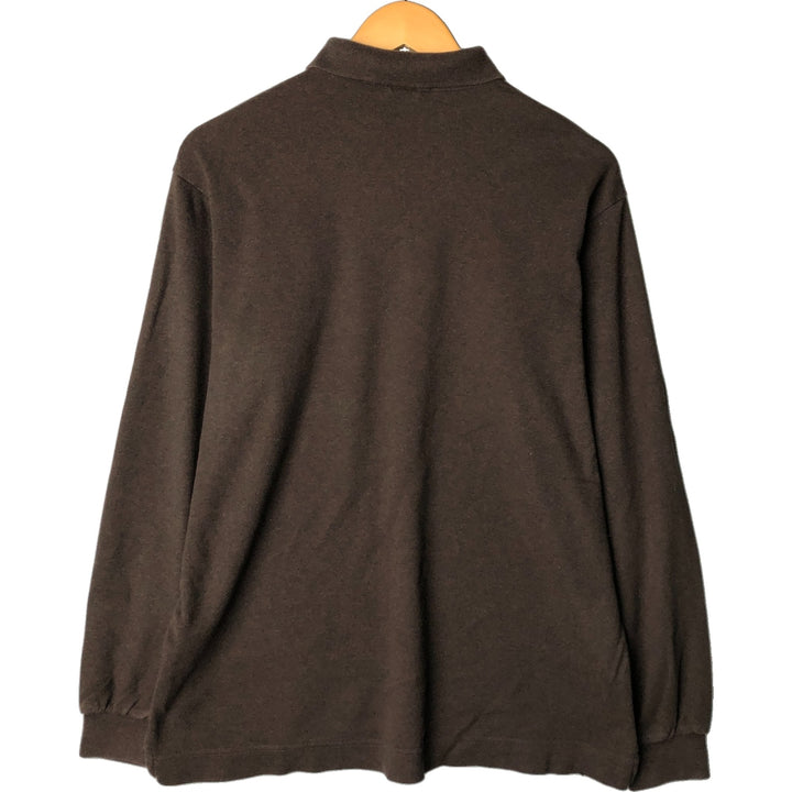 NAUTICA long-sleeved polo shirt, men's size M cotton brown type Vintage Second Hand