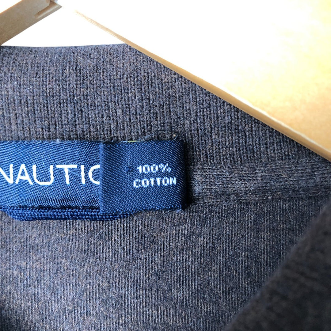 NAUTICA long-sleeved polo shirt, men's size M cotton brown type Vintage Second Hand