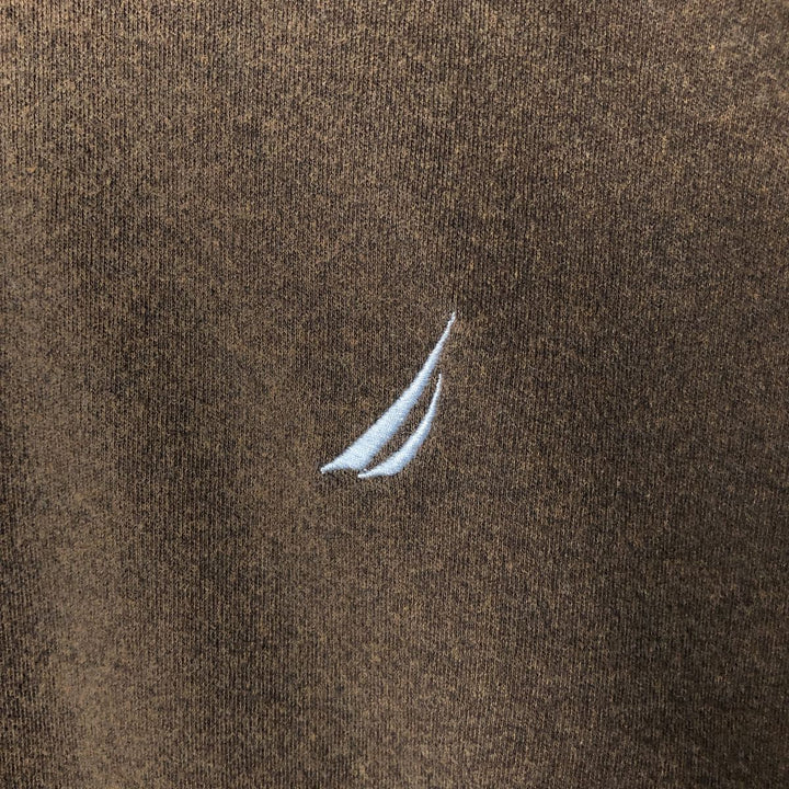 NAUTICA long-sleeved polo shirt, men's size M cotton brown type Vintage Second Hand