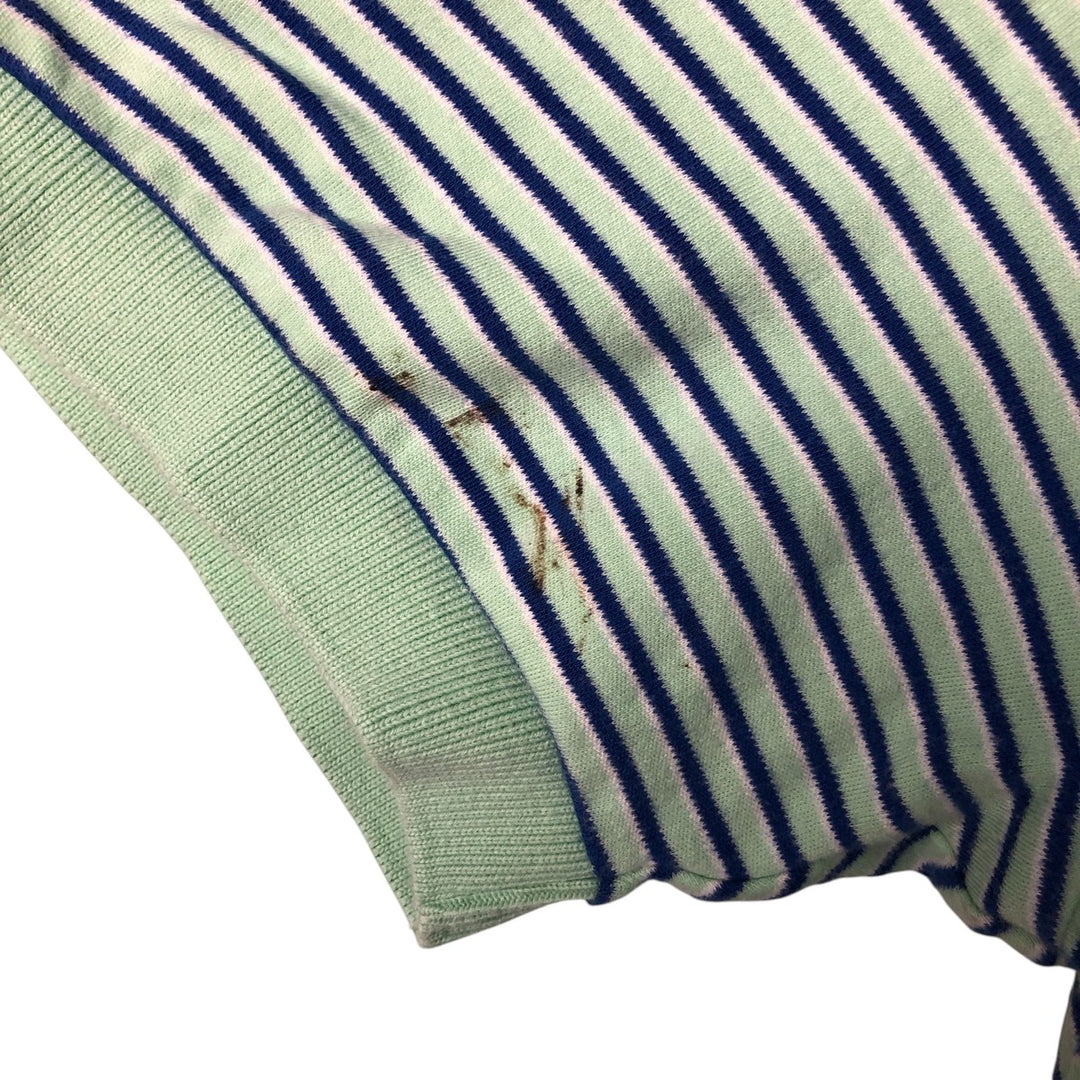Ralph Lauren POLO by Ralph Lauren short sleeve striped polo shirt, men's XL size cotton Mint green Vintage Second Hand
