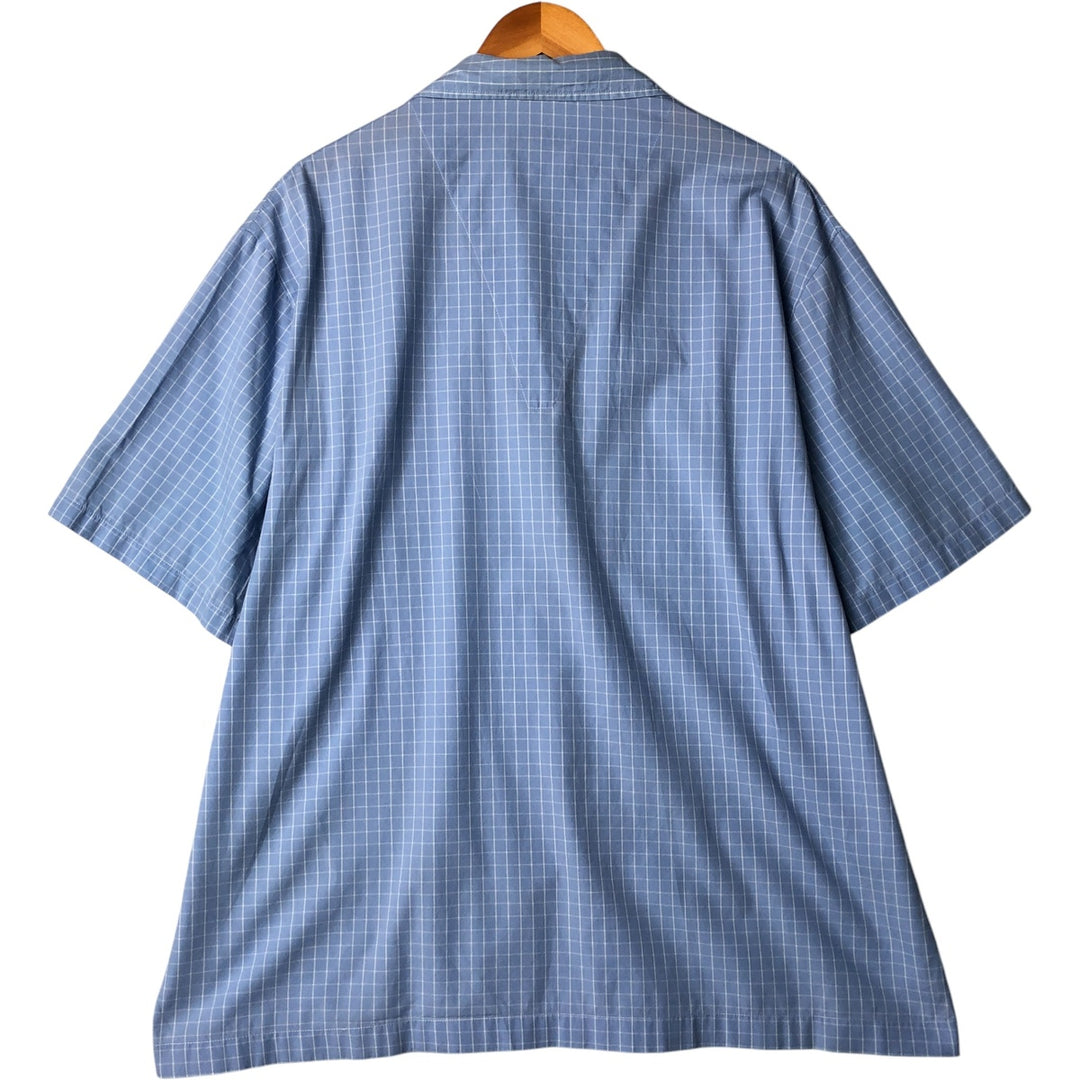 Burberry's Check Pattern Short Sleeve Open Collar Cotton Box Shirt, Men's XL cotton blue type Vintage Second Hand