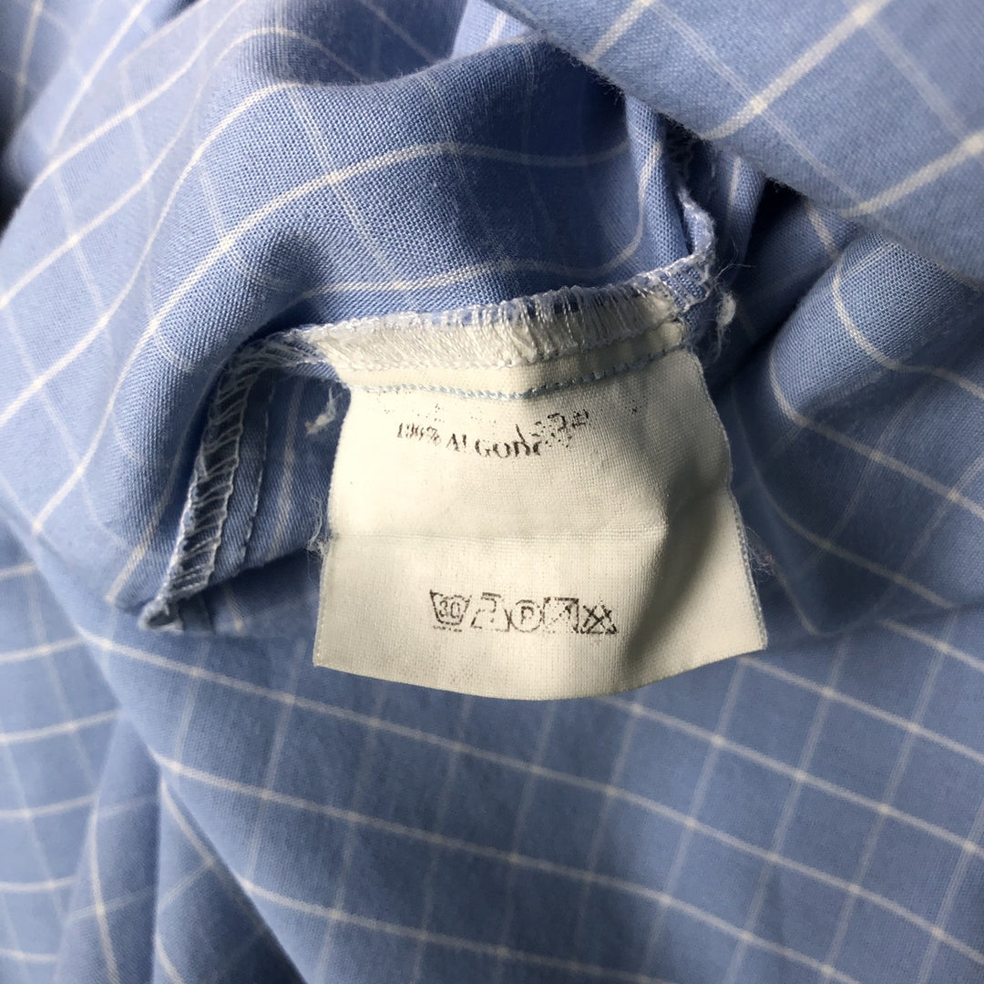 Burberry's Check Pattern Short Sleeve Open Collar Cotton Box Shirt, Men's XL cotton blue type Vintage Second Hand