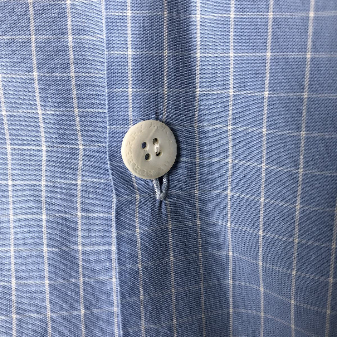 Burberry's Check Pattern Short Sleeve Open Collar Cotton Box Shirt, Men's XL cotton blue type Vintage Second Hand