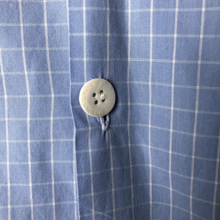 Burberry's Check Pattern Short Sleeve Open Collar Cotton Box Shirt, Men's XL cotton blue type Vintage Second Hand