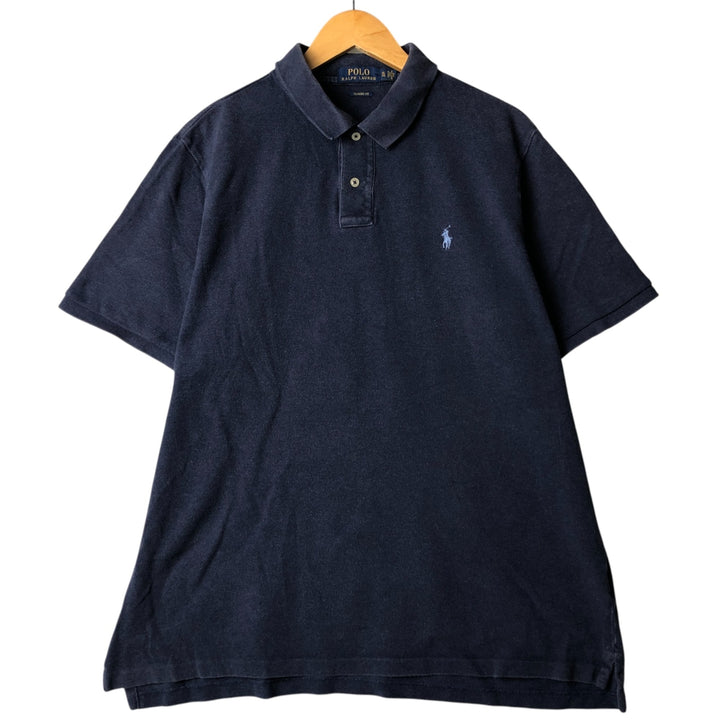 Ralph Lauren POLO RALPH LAUREN CLASSIC FIT short sleeve polo shirt men's XL equivalent cotton navy blue type Vintage Second Hand