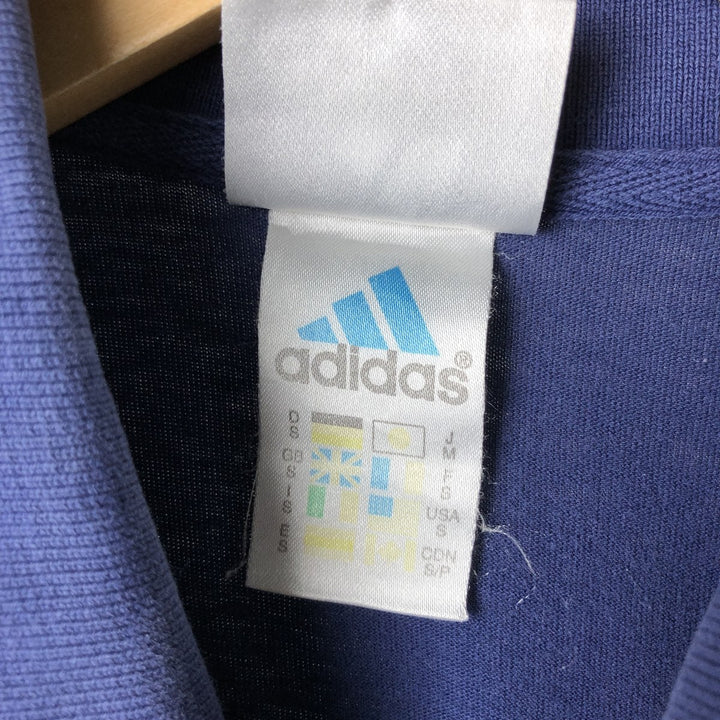 Adidas short-sleeved polo shirt, men's size S cotton navy blue type Vintage Second Hand