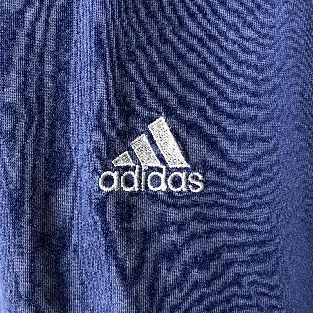 Adidas short-sleeved polo shirt, men's size S cotton navy blue type Vintage Second Hand