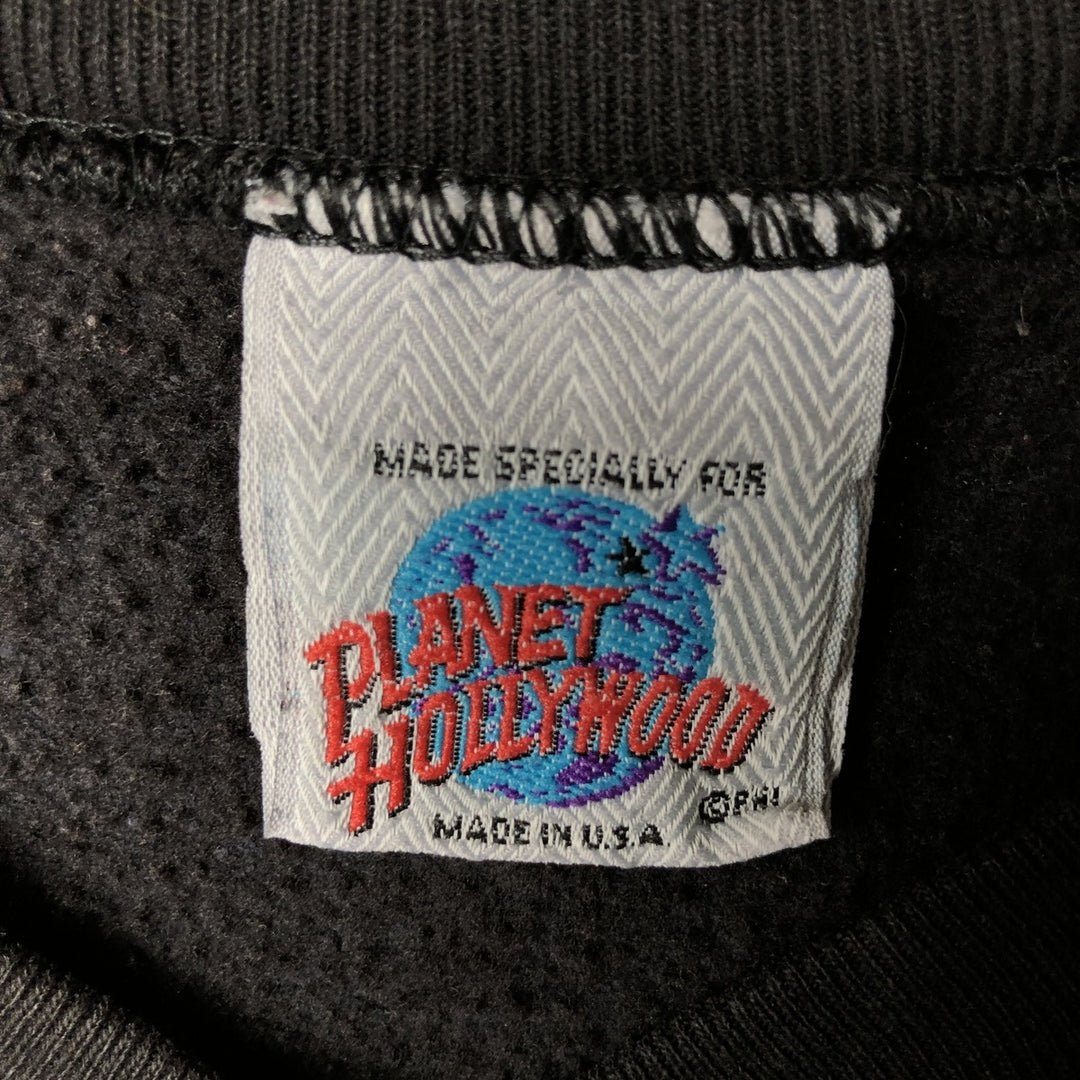 90'S Planet Hollywood Advertising Sweatshirt, Made in USA, Men's M, Vintage unclear black type Vintage Second Hand