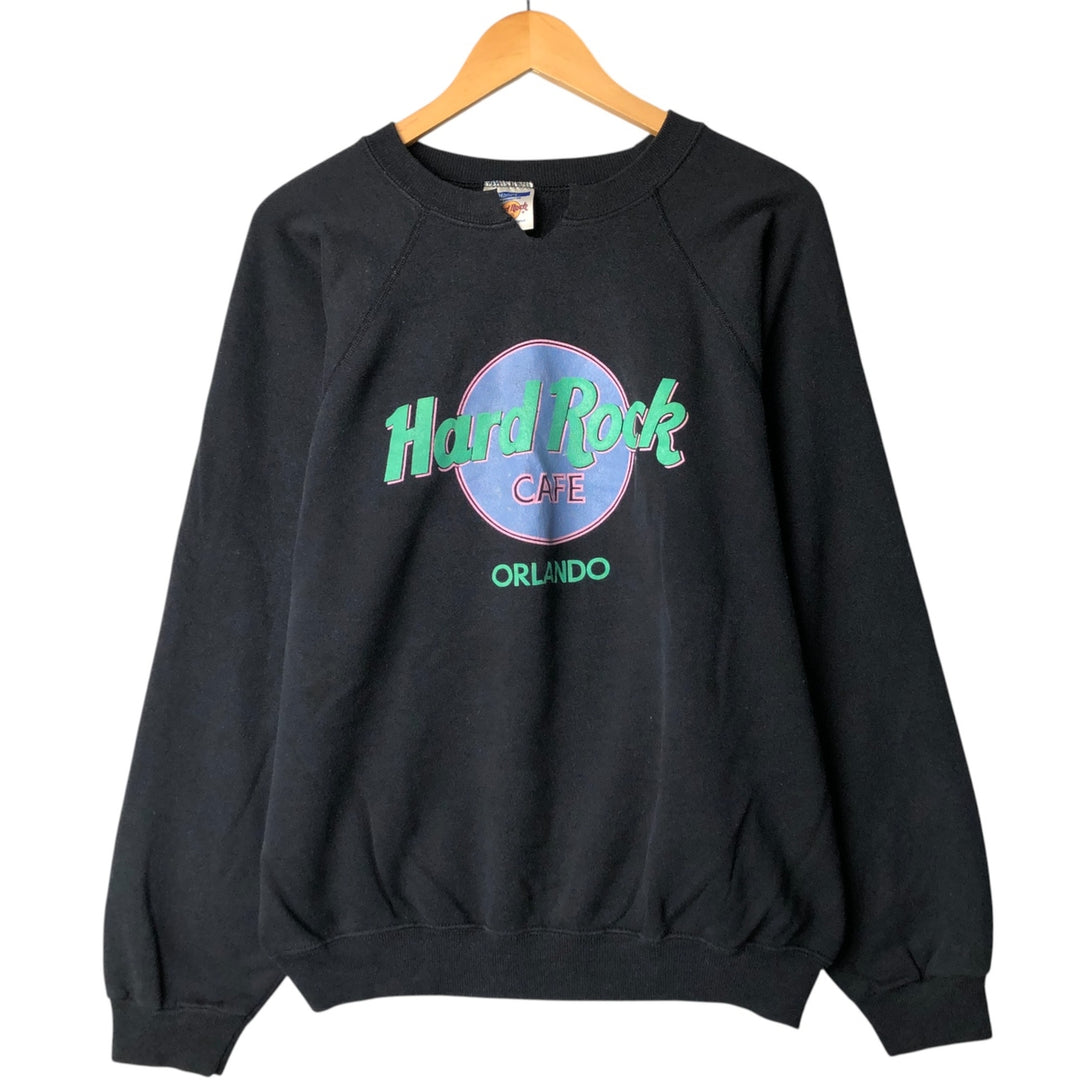 90'S Hanes Hard Rock Cafe V-neck cut-off advertising sweatshirt, men's size XL cotton black type Vintage Second Hand