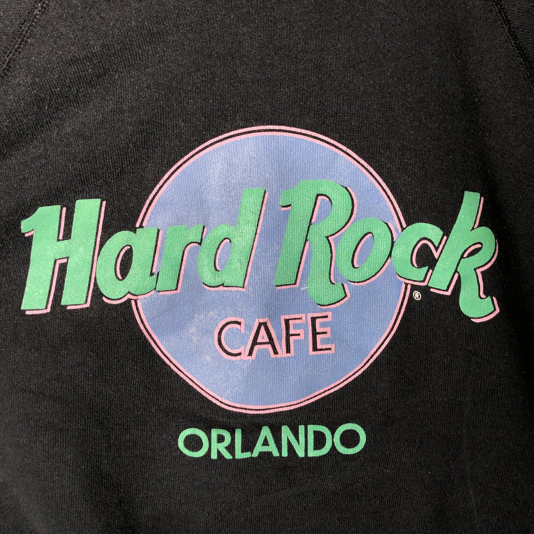 90'S Hanes Hard Rock Cafe V-neck cut-off advertising sweatshirt, men's size XL cotton black type Vintage Second Hand