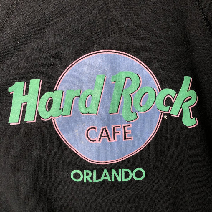 90'S Hanes Hard Rock Cafe V-neck cut-off advertising sweatshirt, men's size XL cotton black type Vintage Second Hand