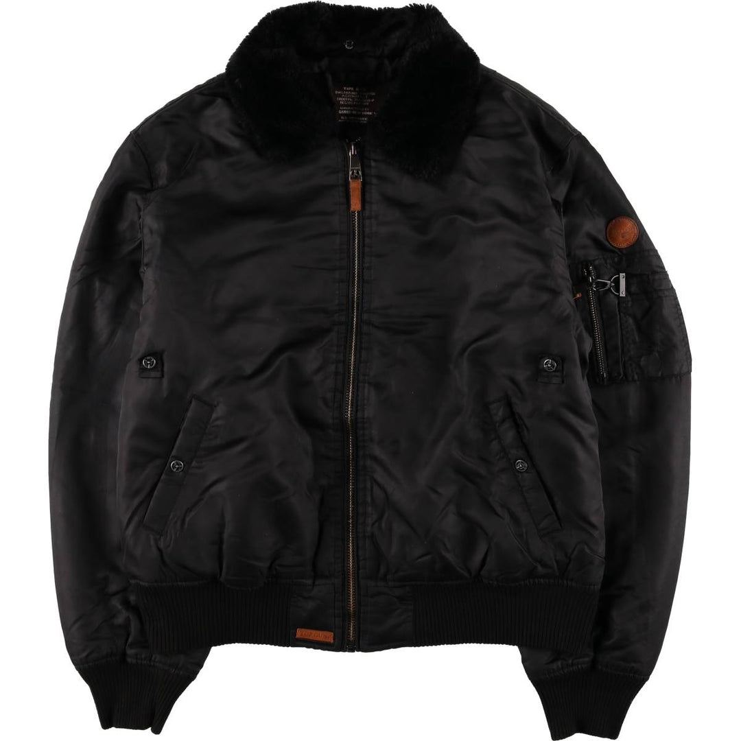 Civilian TOP GUN B-15 Type Padded Military Flight Jacket, Men's Size XL Nylon black type Vintage Second Hand