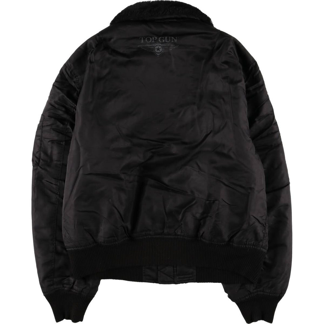 Civilian TOP GUN B-15 Type Padded Military Flight Jacket, Men's Size XL Nylon black type Vintage Second Hand