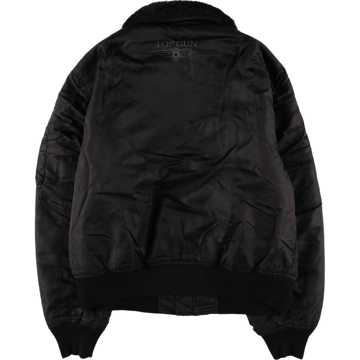 Civilian TOP GUN B-15 Type Padded Military Flight Jacket, Men's Size XL Nylon black type Vintage Second Hand