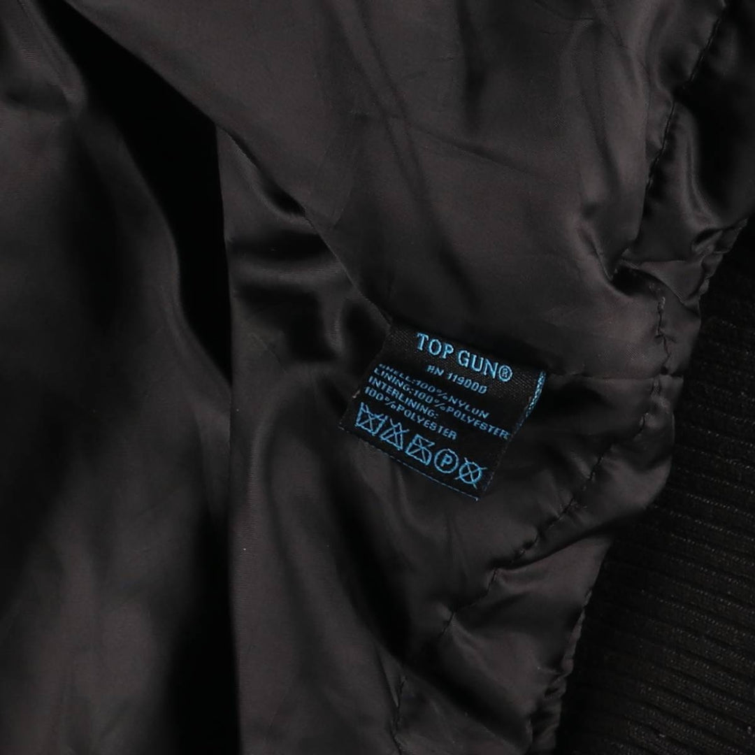 Civilian TOP GUN B-15 Type Padded Military Flight Jacket, Men's Size XL Nylon black type Vintage Second Hand