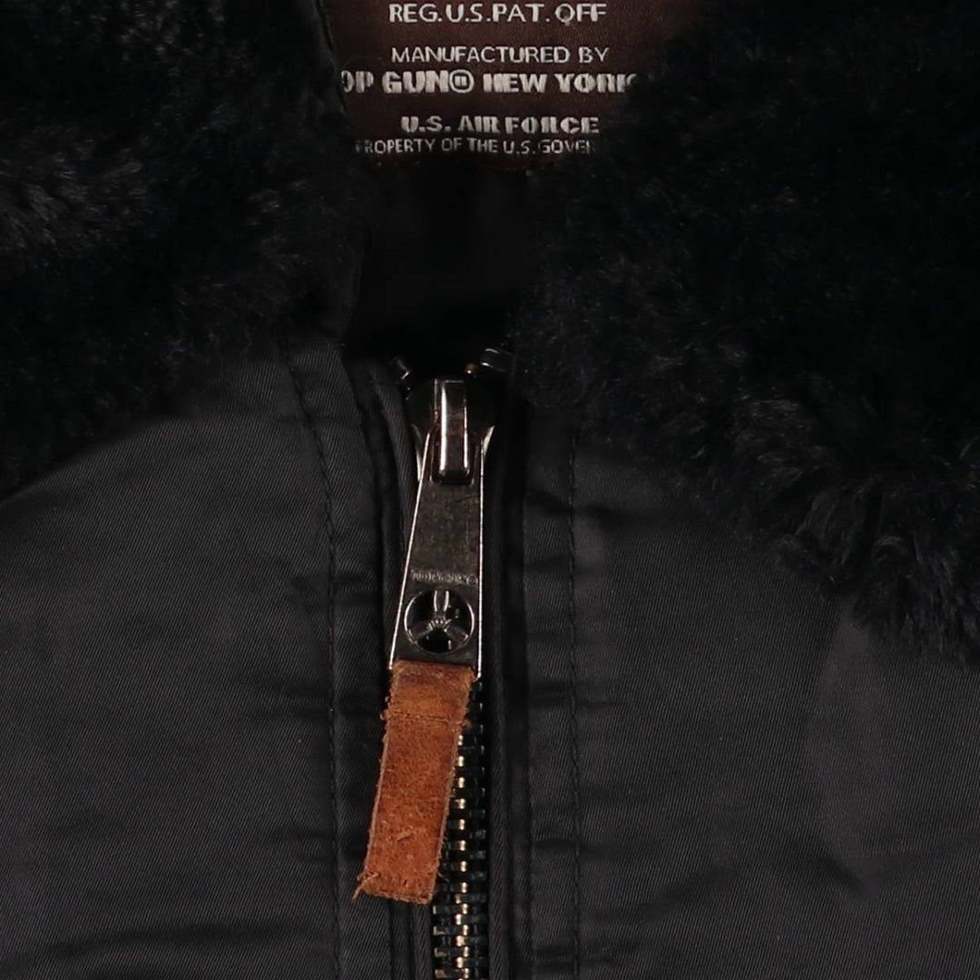 Civilian TOP GUN B-15 Type Padded Military Flight Jacket, Men's Size XL Nylon black type Vintage Second Hand