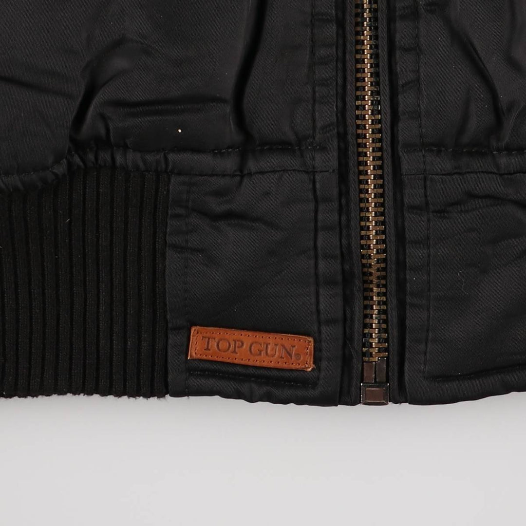 Civilian TOP GUN B-15 Type Padded Military Flight Jacket, Men's Size XL Nylon black type Vintage Second Hand