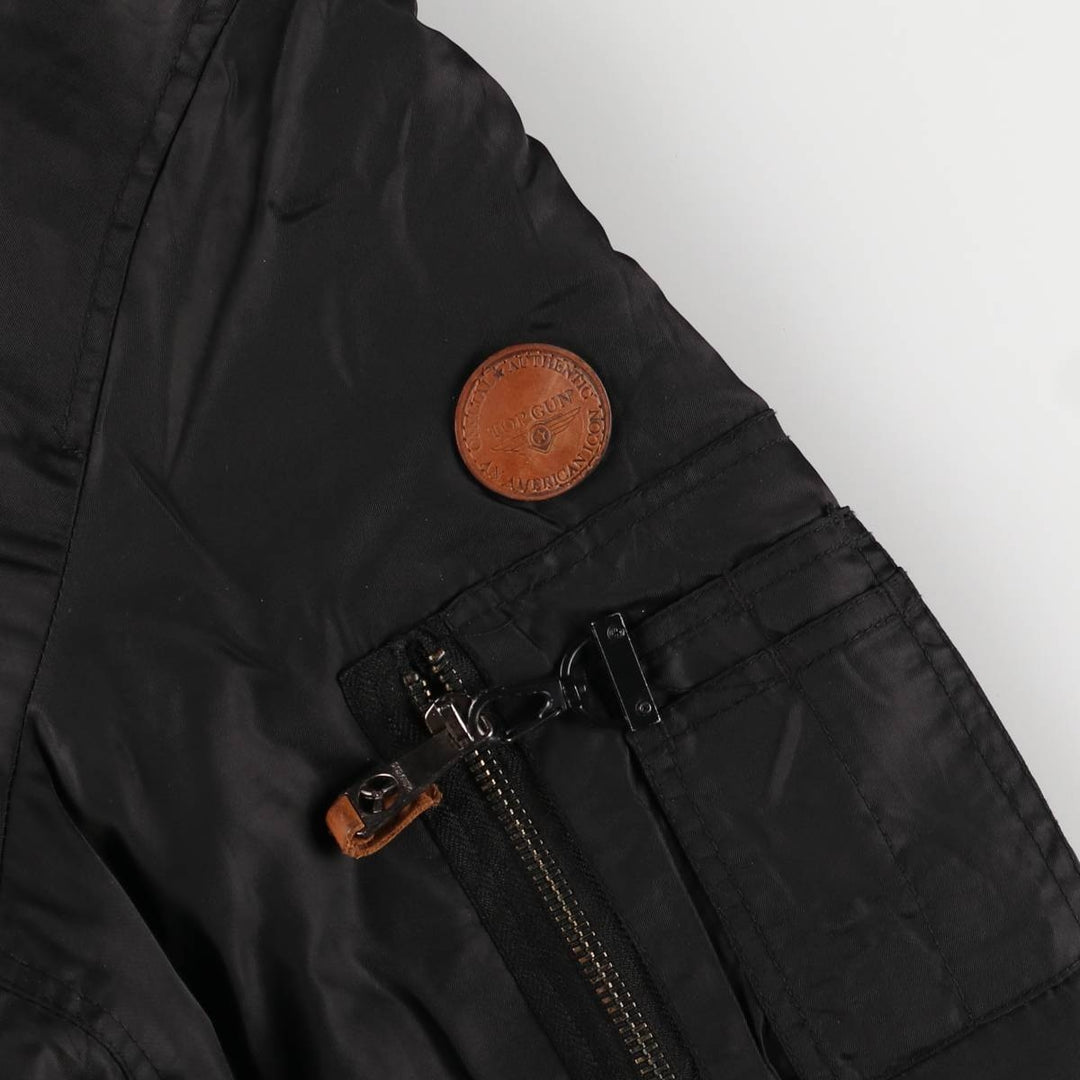 Civilian TOP GUN B-15 Type Padded Military Flight Jacket, Men's Size XL Nylon black type Vintage Second Hand