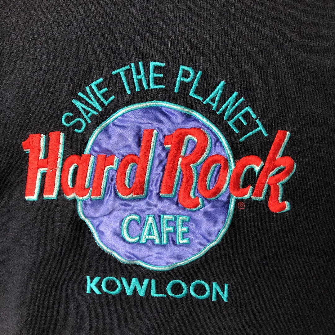 90'S HARD ROCK CAFE Advertising Sweatshirt, Men's L size, Vintage cotton navy blue type Vintage Second Hand
