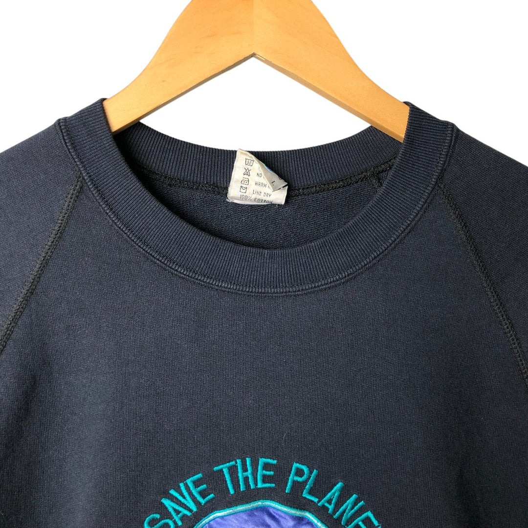 90'S HARD ROCK CAFE Advertising Sweatshirt, Men's L size, Vintage cotton navy blue type Vintage Second Hand