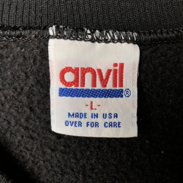 Vintage 1980'S Anvil Hard Rock Cafe Advertising Sweatshirt, Made in USA, Men's Size L polyester black type Vintage Second Hand
