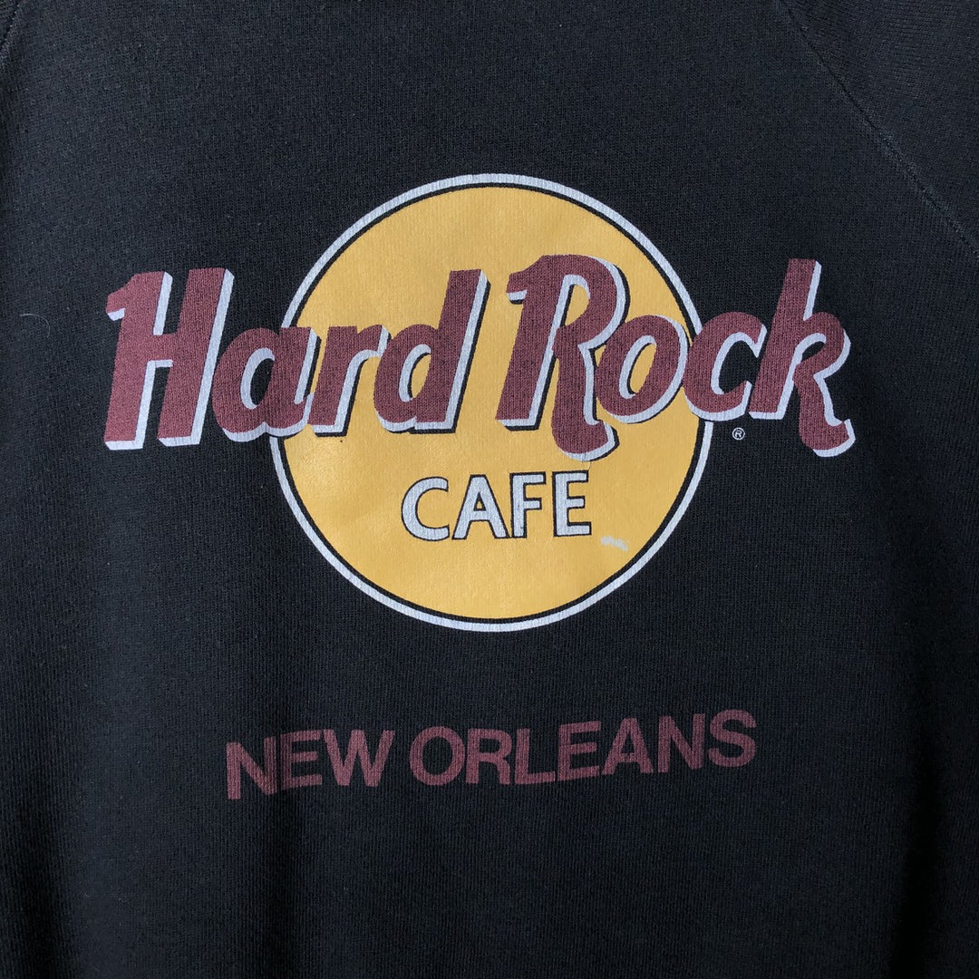 Vintage 1980'S Anvil Hard Rock Cafe Advertising Sweatshirt, Made in USA, Men's Size L polyester black type Vintage Second Hand