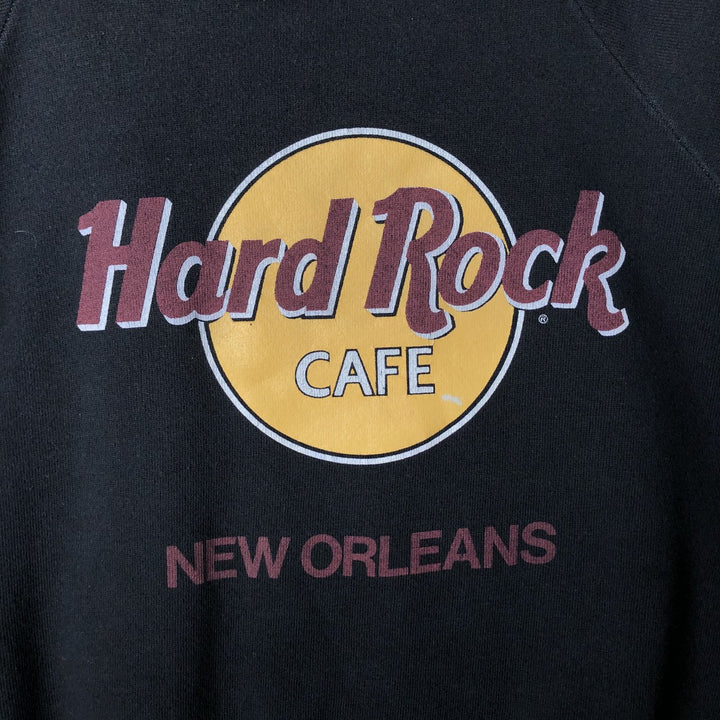 Vintage 1980'S Anvil Hard Rock Cafe Advertising Sweatshirt, Made in USA, Men's Size L polyester black type Vintage Second Hand