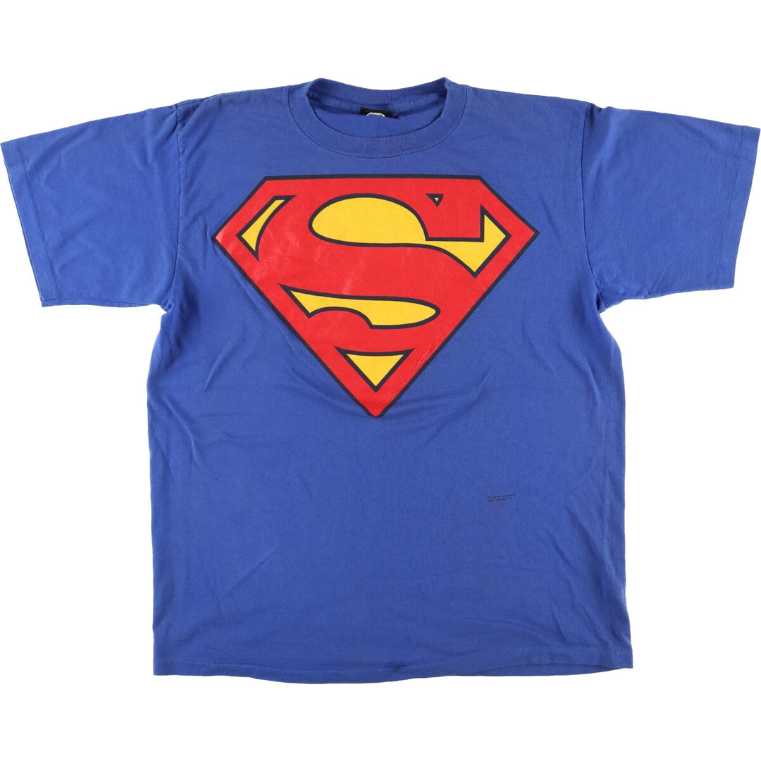 Changes SUPERMAN Superman Character Print T-Shirt Made in USA Men's XL cotton blue type Vintage Second Hand