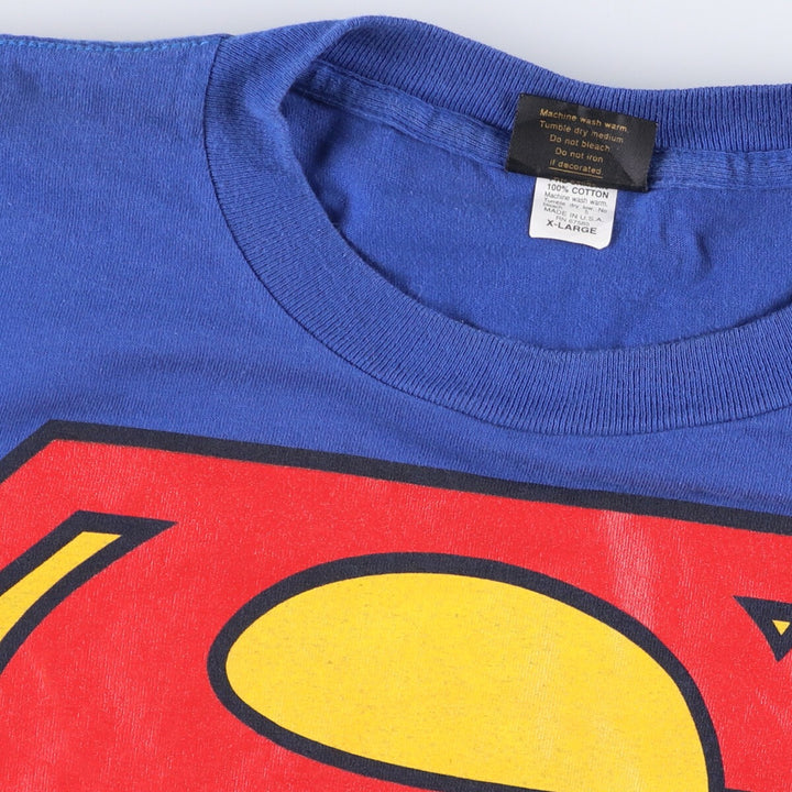 Changes SUPERMAN Superman Character Print T-Shirt Made in USA Men's XL cotton blue type Vintage Second Hand