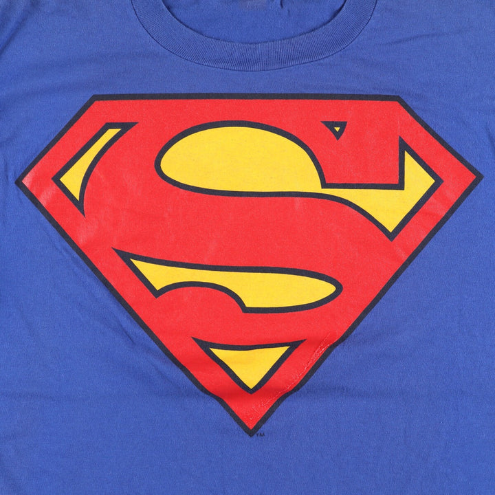 Changes SUPERMAN Superman Character Print T-Shirt Made in USA Men's XL cotton blue type Vintage Second Hand