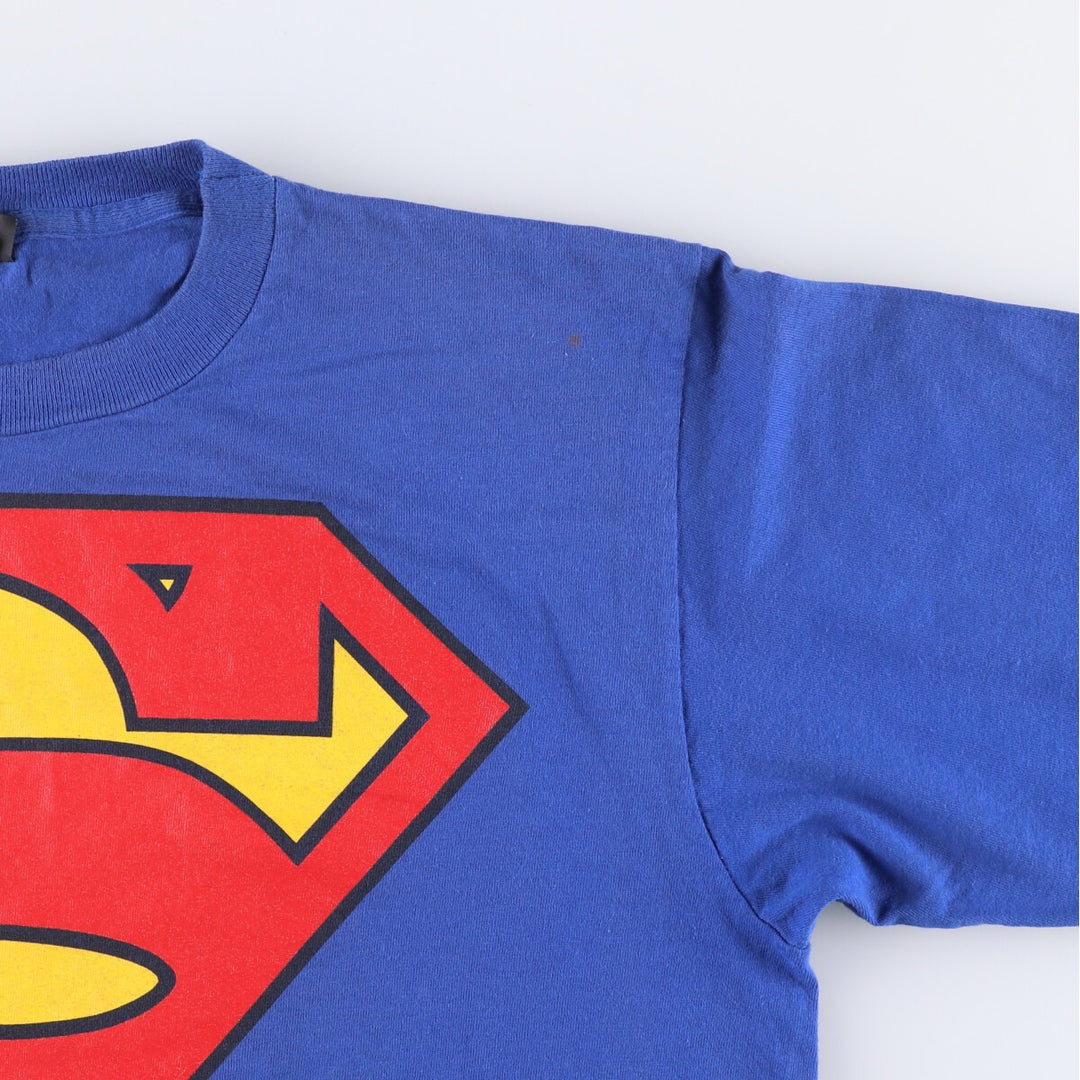 Changes SUPERMAN Superman Character Print T-Shirt Made in USA Men's XL cotton blue type Vintage Second Hand