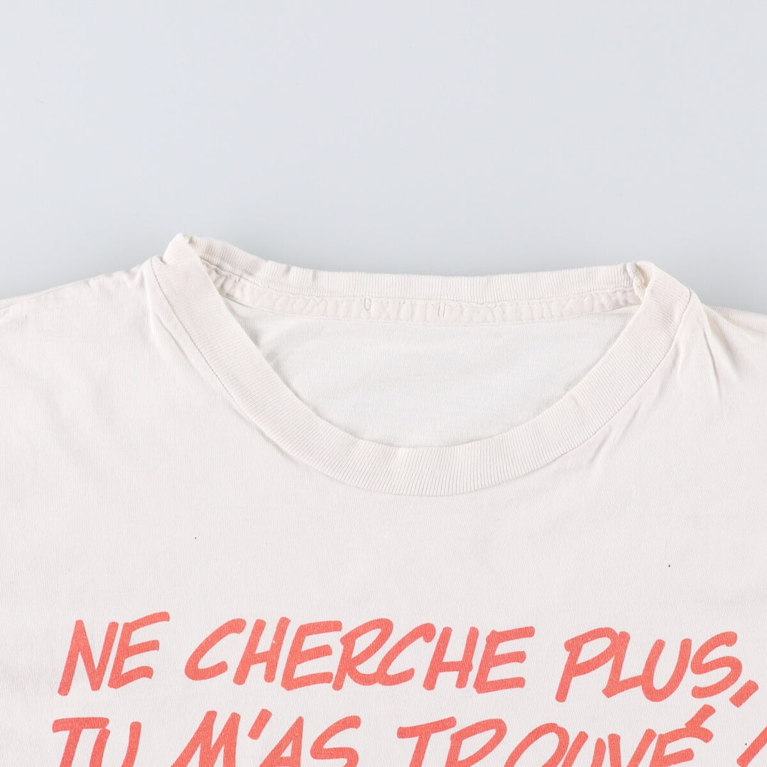 Andre Franquin character print T-shirt, men's size S unclear white type Vintage Second Hand