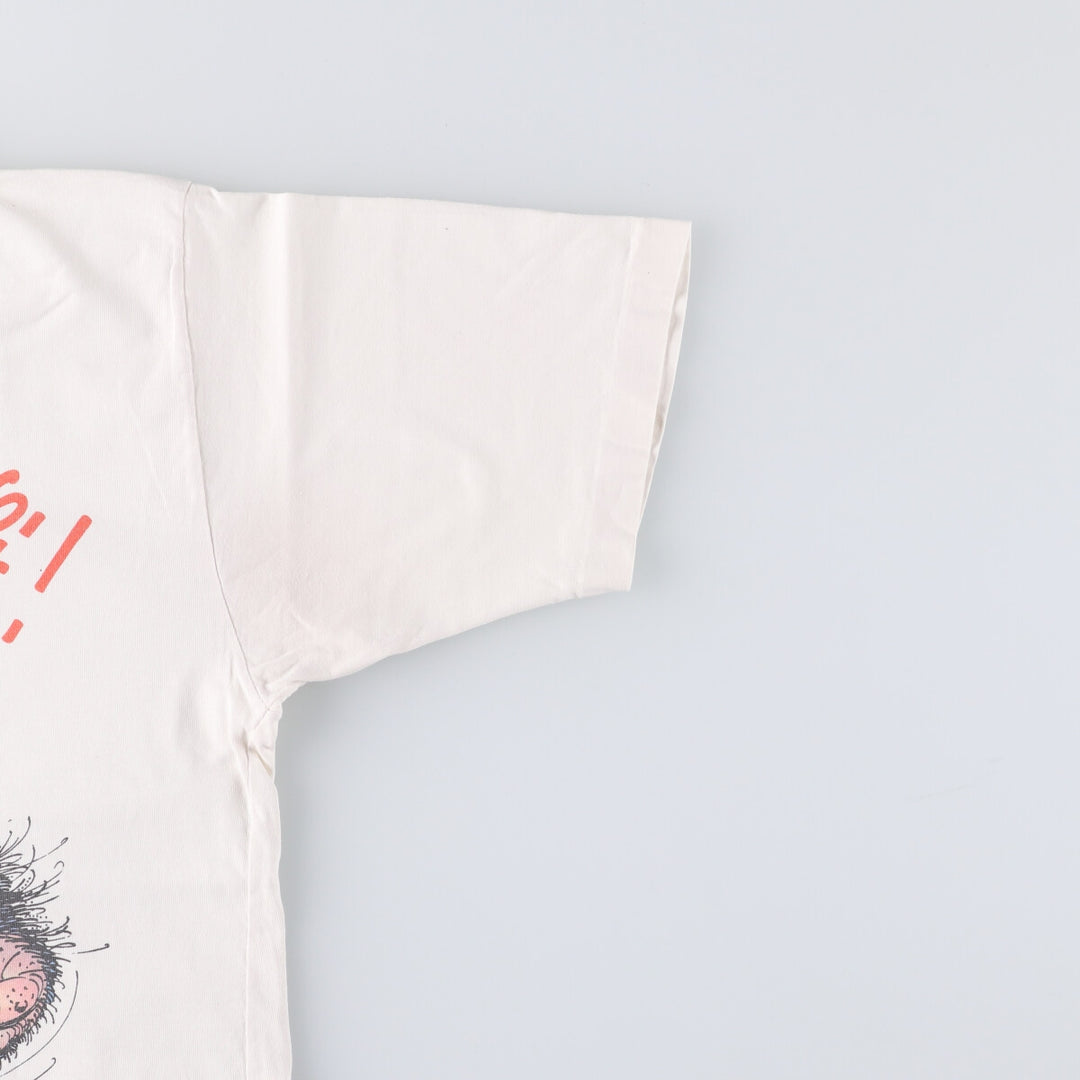 Andre Franquin character print T-shirt, men's size S unclear white type Vintage Second Hand