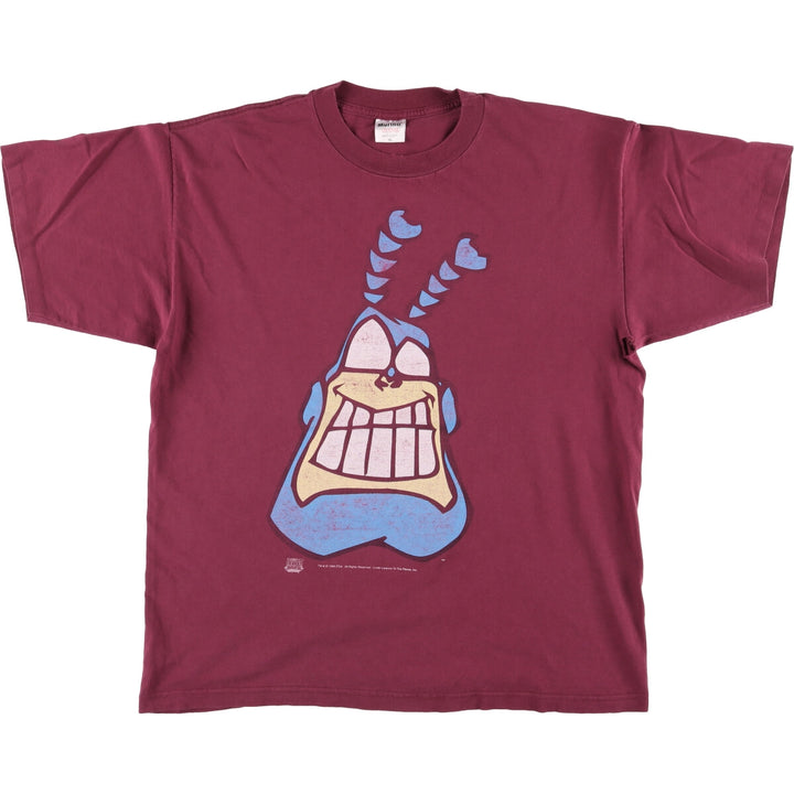 90'S Murina "The Tick" character print T-shirt, Made in USA, Men's XL, Vintage cotton burgundy type Vintage Second Hand