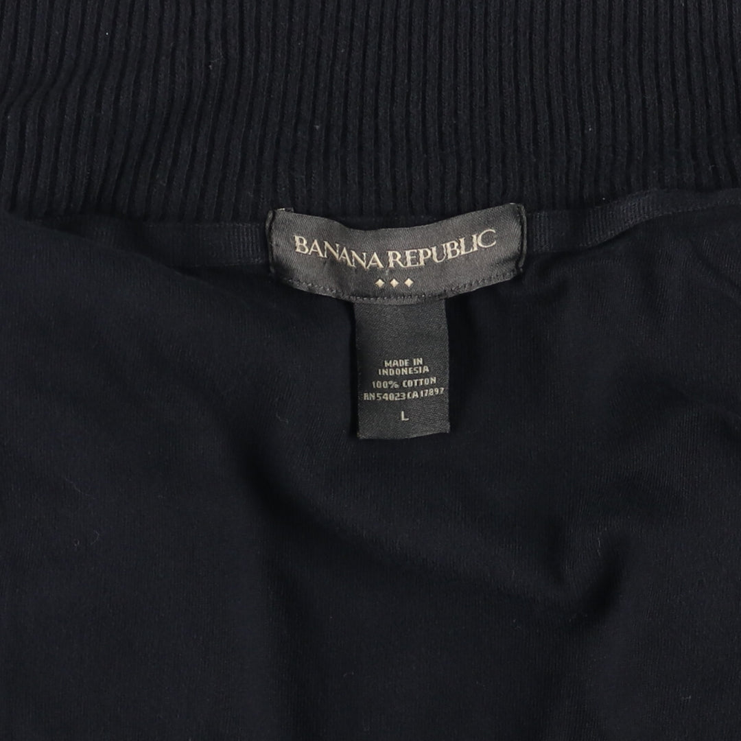 Banana Republic full-zip sweatshirt, men's size L cotton black type Vintage Second Hand