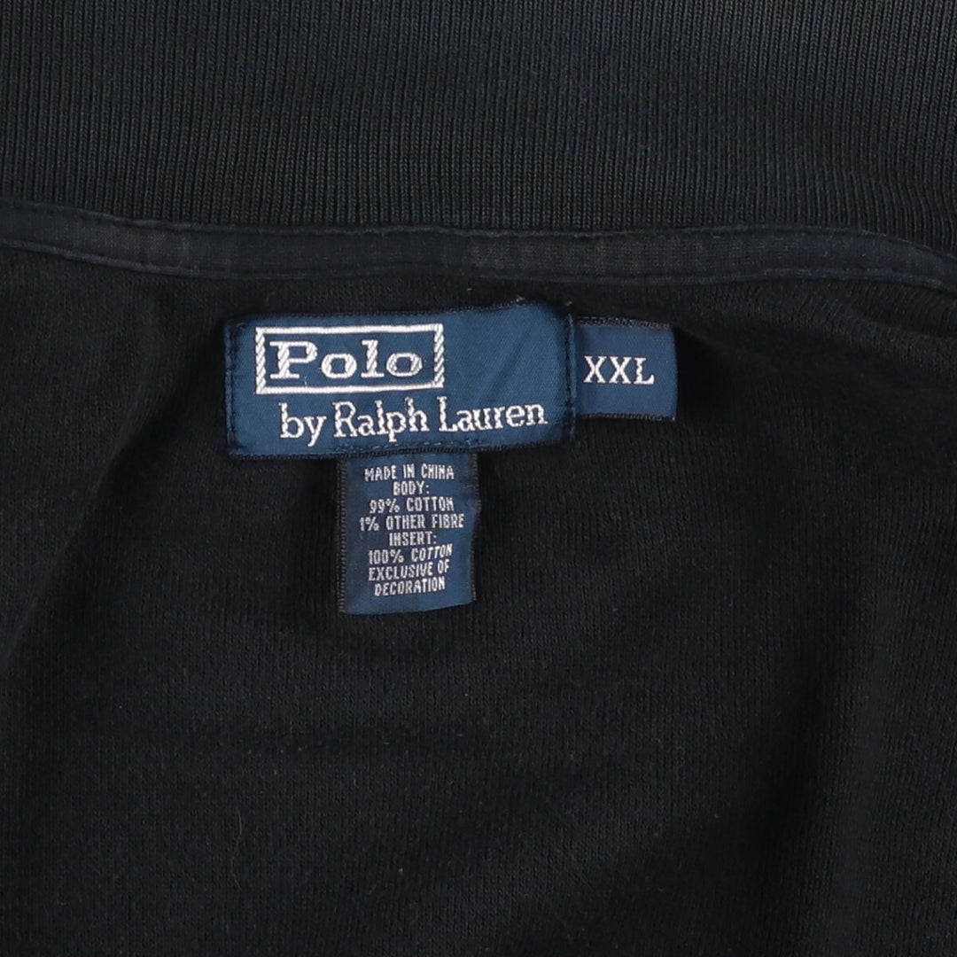 Ralph Lauren POLO by Ralph Lauren full zip sweatshirt, men's XXL size cotton black type Vintage Second Hand