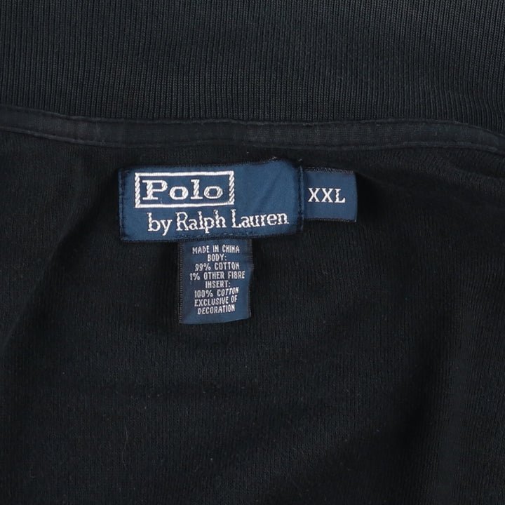 Ralph Lauren POLO by Ralph Lauren full zip sweatshirt, men's XXL size cotton black type Vintage Second Hand