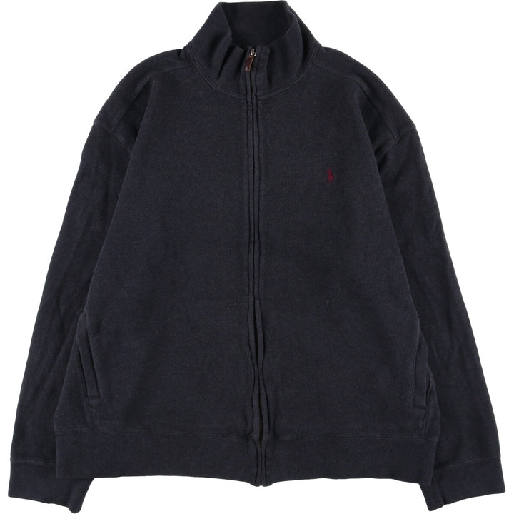 Ralph Lauren POLO by Ralph Lauren full zip sweatshirt, men's XL size cotton Charcoal Vintage Second Hand