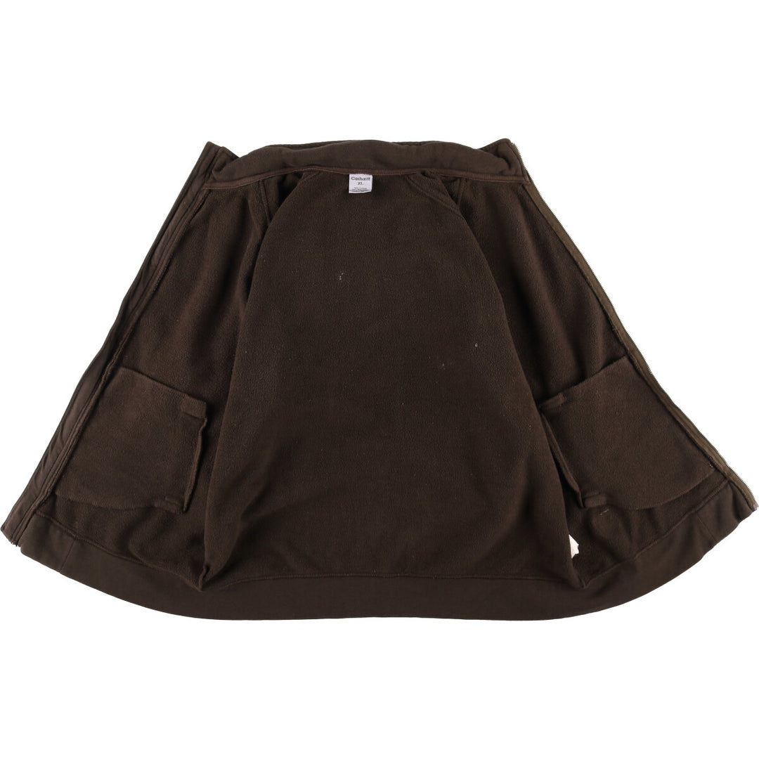 Carhartt Sweat Full Zip Hoodie Men's XL cotton brown type Vintage Second Hand