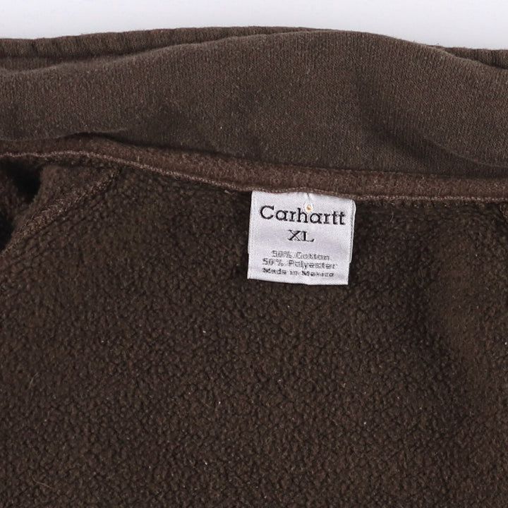 Carhartt Sweat Full Zip Hoodie Men's XL cotton brown type Vintage Second Hand