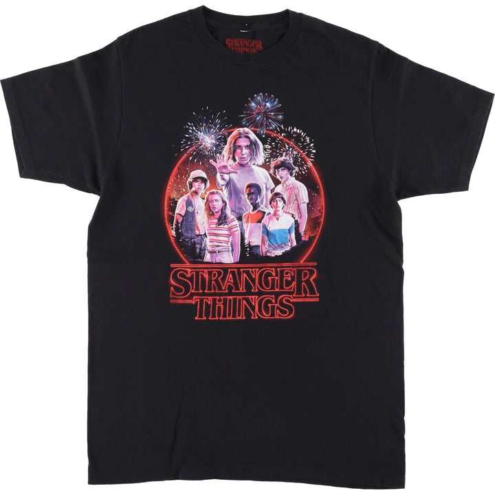 STRANGER THINGS Stranger Things Movie T-shirt Men's M size cotton black type Vintage Second Hand