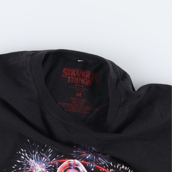 STRANGER THINGS Stranger Things Movie T-shirt Men's M size cotton black type Vintage Second Hand