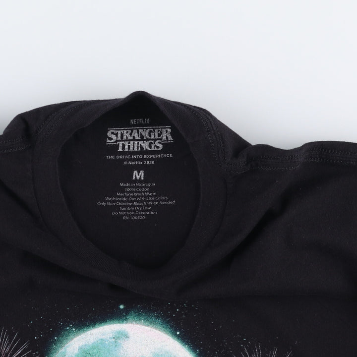 STRANGER THINGS Stranger Things Movie T-shirt Men's M size cotton black type Vintage Second Hand