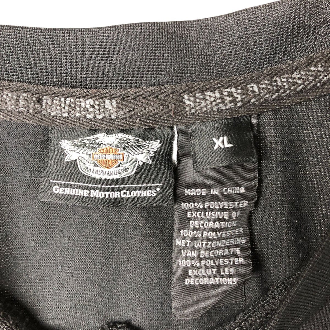 Harley-Davidson V-neck long T-shirt, men's size XL polyester black type Vintage Second Hand