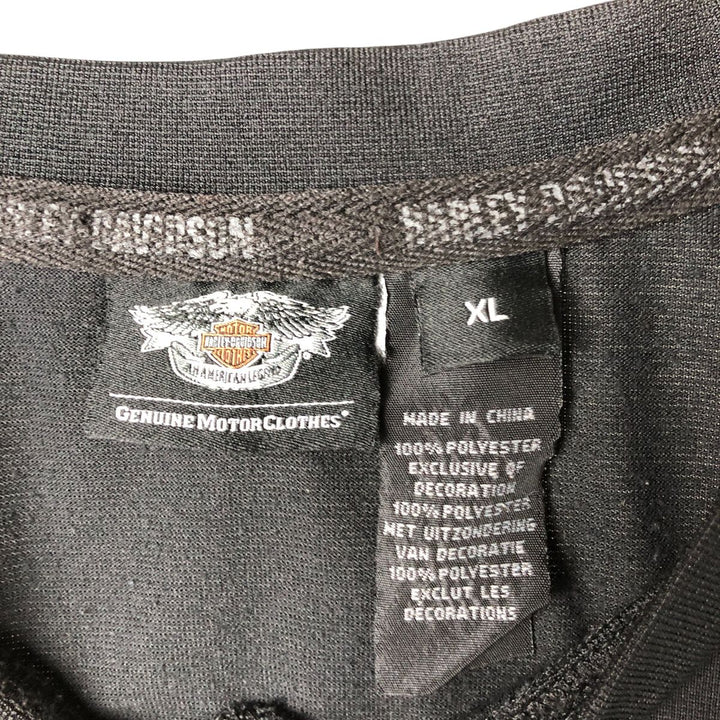 Harley-Davidson V-neck long T-shirt, men's size XL polyester black type Vintage Second Hand