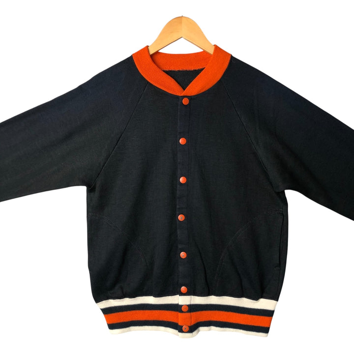 Snap-on sweatshirt cardigan, made in the USA, men's size M unclear black type Vintage Second Hand